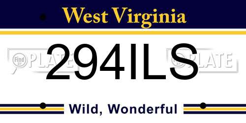 294ILS West Virginia License Plate