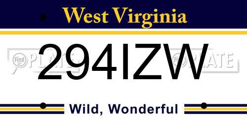 294IZW West Virginia License Plate