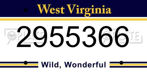 2955366 West Virginia License Plate