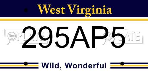 295AP5 West Virginia License Plate