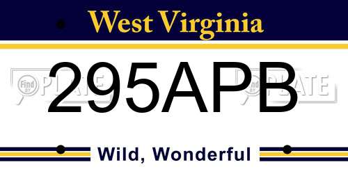 295APB West Virginia License Plate