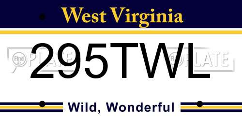 295TWL West Virginia License Plate