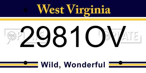 2981OV West Virginia License Plate