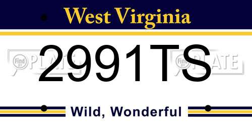 2991TS West Virginia License Plate