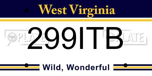 299ITB West Virginia License Plate
