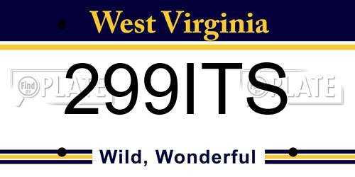 299ITS West Virginia License Plate
