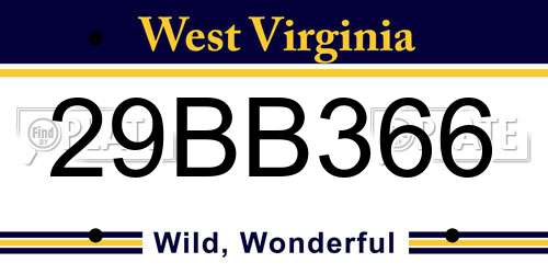 29BB366 West Virginia License Plate