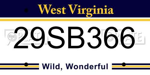 29SB366 West Virginia License Plate