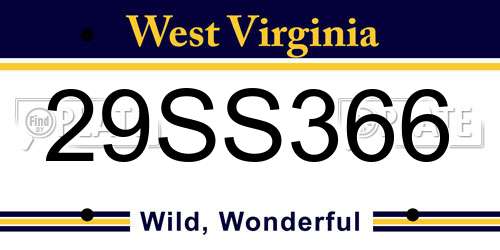 29SS366 West Virginia License Plate