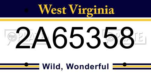 2A65358 West Virginia License Plate