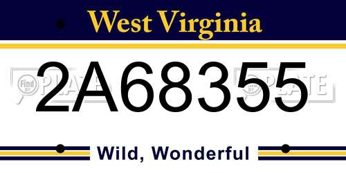 2A68355 West Virginia License Plate