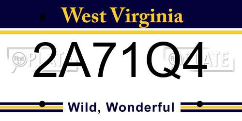 2A71Q4 West Virginia License Plate