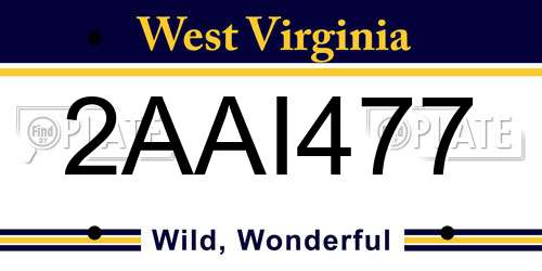 2AAI477 West Virginia License Plate