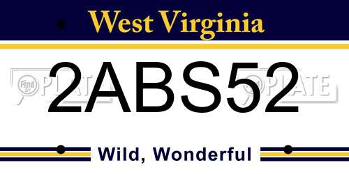 2ABS52 West Virginia License Plate