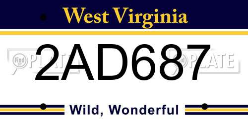 2AD687 West Virginia License Plate