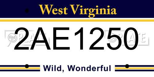 2AE1250 West Virginia License Plate