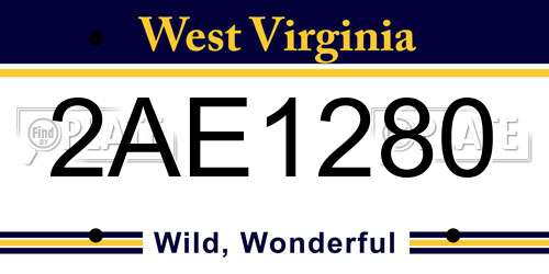 2AE1280 West Virginia License Plate