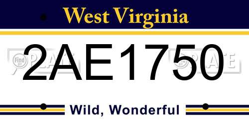 2AE1750 West Virginia License Plate