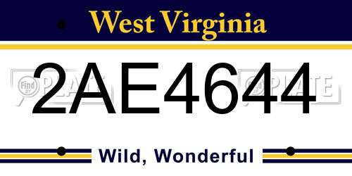 2AE4644 West Virginia License Plate