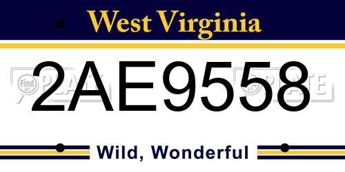 2AE9558 West Virginia License Plate