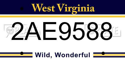 2AE9588 West Virginia License Plate