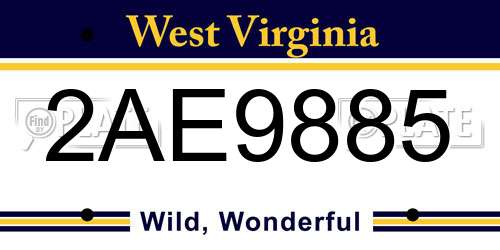 2AE9885 West Virginia License Plate