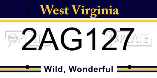 2AG127 West Virginia License Plate