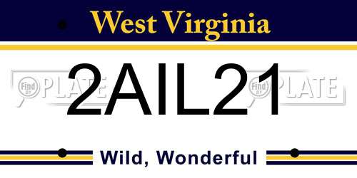 2AIL21 West Virginia License Plate