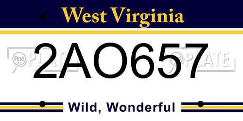 2AO657 West Virginia License Plate