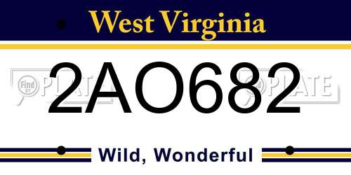 2AO682 West Virginia License Plate