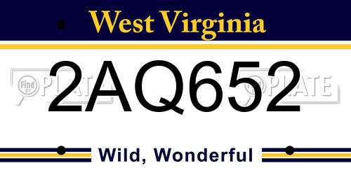 2AQ652 West Virginia License Plate