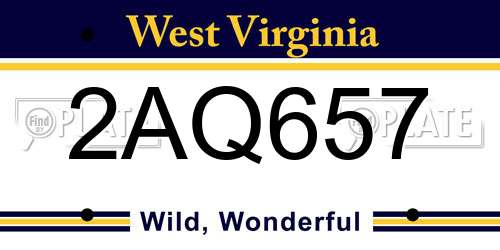 2AQ657 West Virginia License Plate