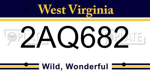 2AQ682 West Virginia License Plate