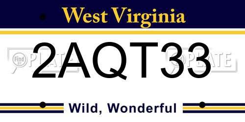 2AQT33 West Virginia License Plate
