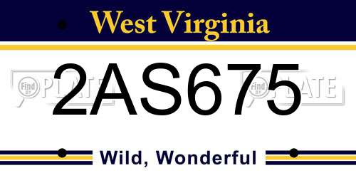 2AS675 West Virginia License Plate