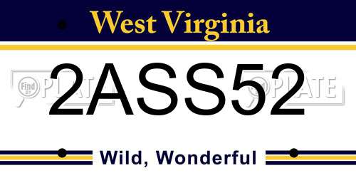 2ASS52 West Virginia License Plate