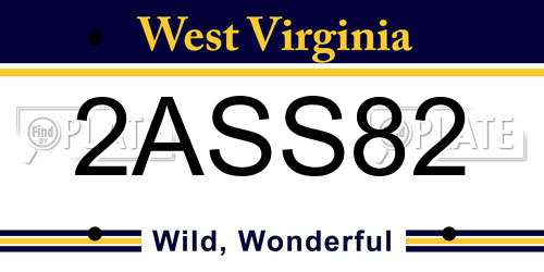 2ASS82 West Virginia License Plate