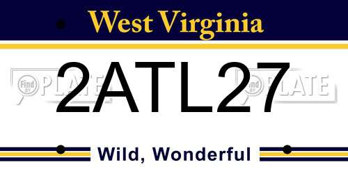 2ATL27 West Virginia License Plate