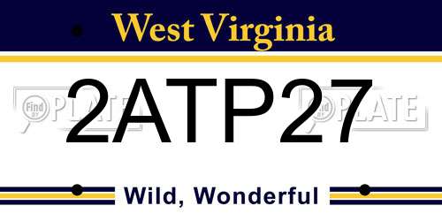 2ATP27 West Virginia License Plate