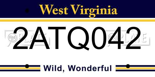 2ATQ042 West Virginia License Plate