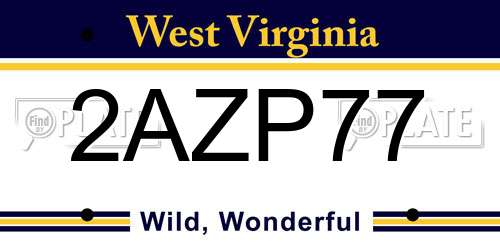 2AZP77 West Virginia License Plate