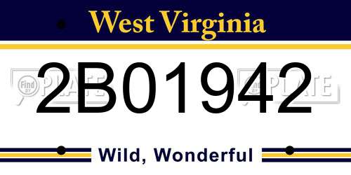 2B01942 West Virginia License Plate
