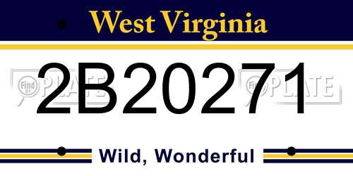2B20271 West Virginia License Plate