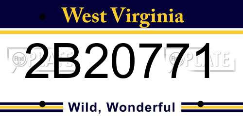 2B20771 West Virginia License Plate