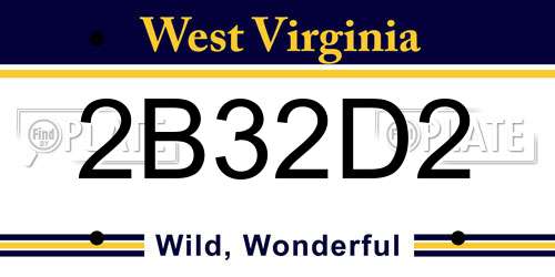 2B32D2 West Virginia License Plate