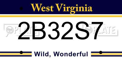 2B32S7 West Virginia License Plate