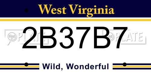 2B37B7 West Virginia License Plate