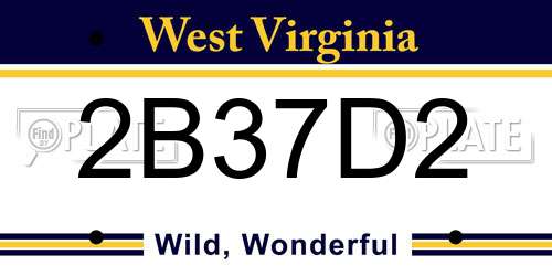 2B37D2 West Virginia License Plate