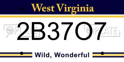 2B37O7 West Virginia License Plate