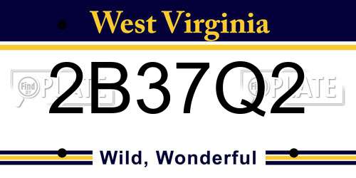 2B37Q2 West Virginia License Plate